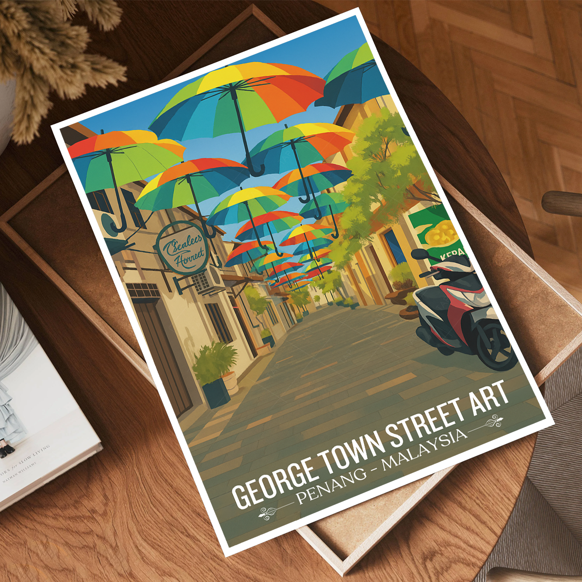 George Town Street Art - Malaysia - Vintage Travel Wall Art Poster Print