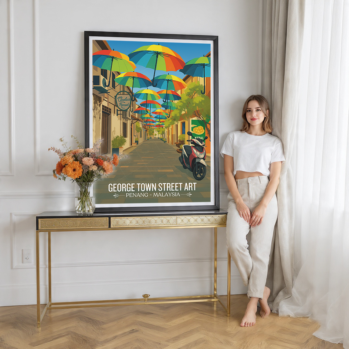 George Town Street Art - Malaysia - Vintage Travel Wall Art Poster Print