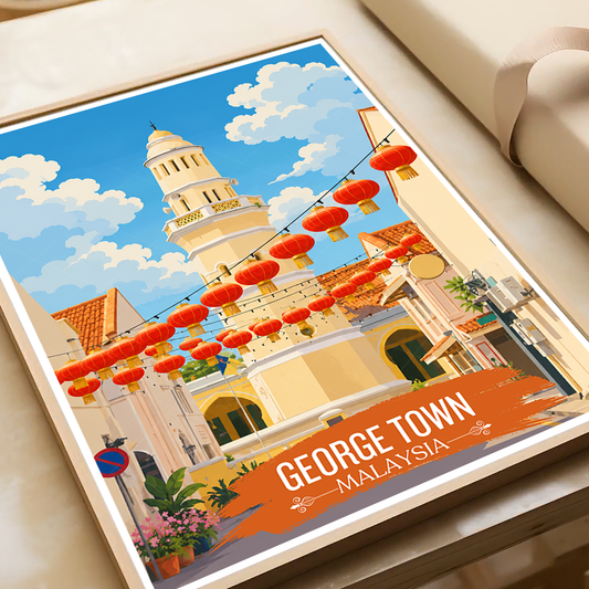 George Town - Malaysia - Vintage Travel Wall Art Poster Print - Art Print - Travel Art Poster