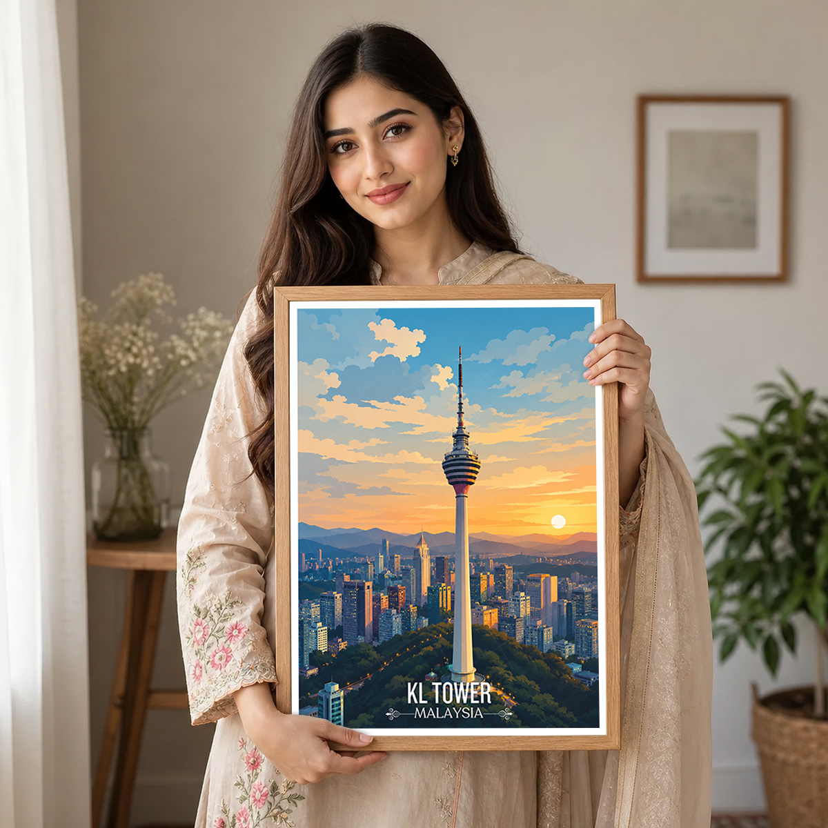 KL Tower - Malaysia - Travel Wall Art Deco Poster Print