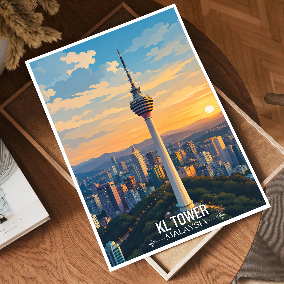 KL Tower - Malaysia - Travel Wall Art Deco Poster Print