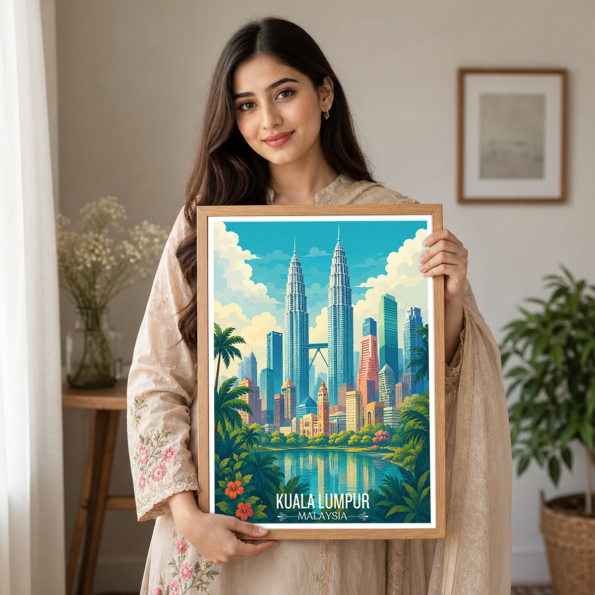 Kuala Lumpur - Malaysia - Vintage Travel Wall Art Poster Print