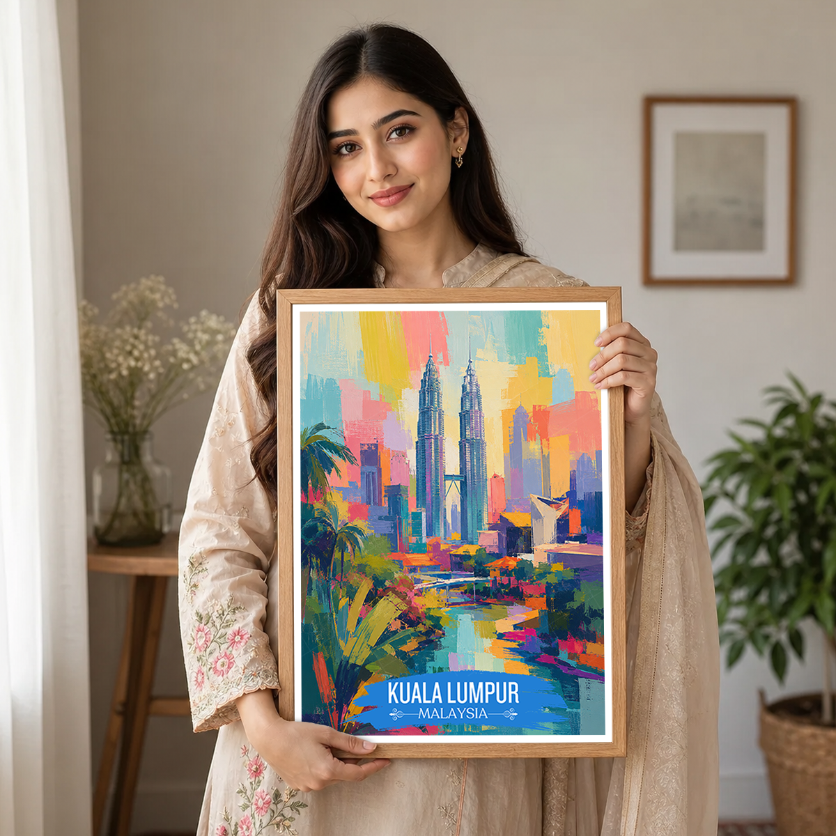 Kuala Lumpur - Malaysia - Vintage Travel Wall Art Poster Print