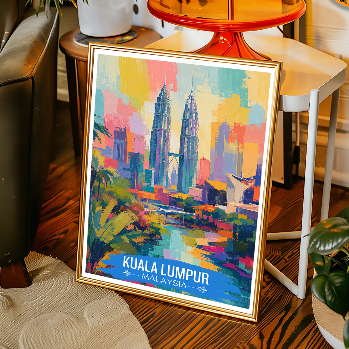 Kuala Lumpur - Malaysia - Vintage Travel Wall Art Poster Print