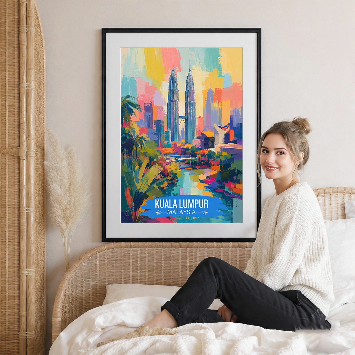 Kuala Lumpur - Malaysia - Vintage Travel Wall Art Poster Print