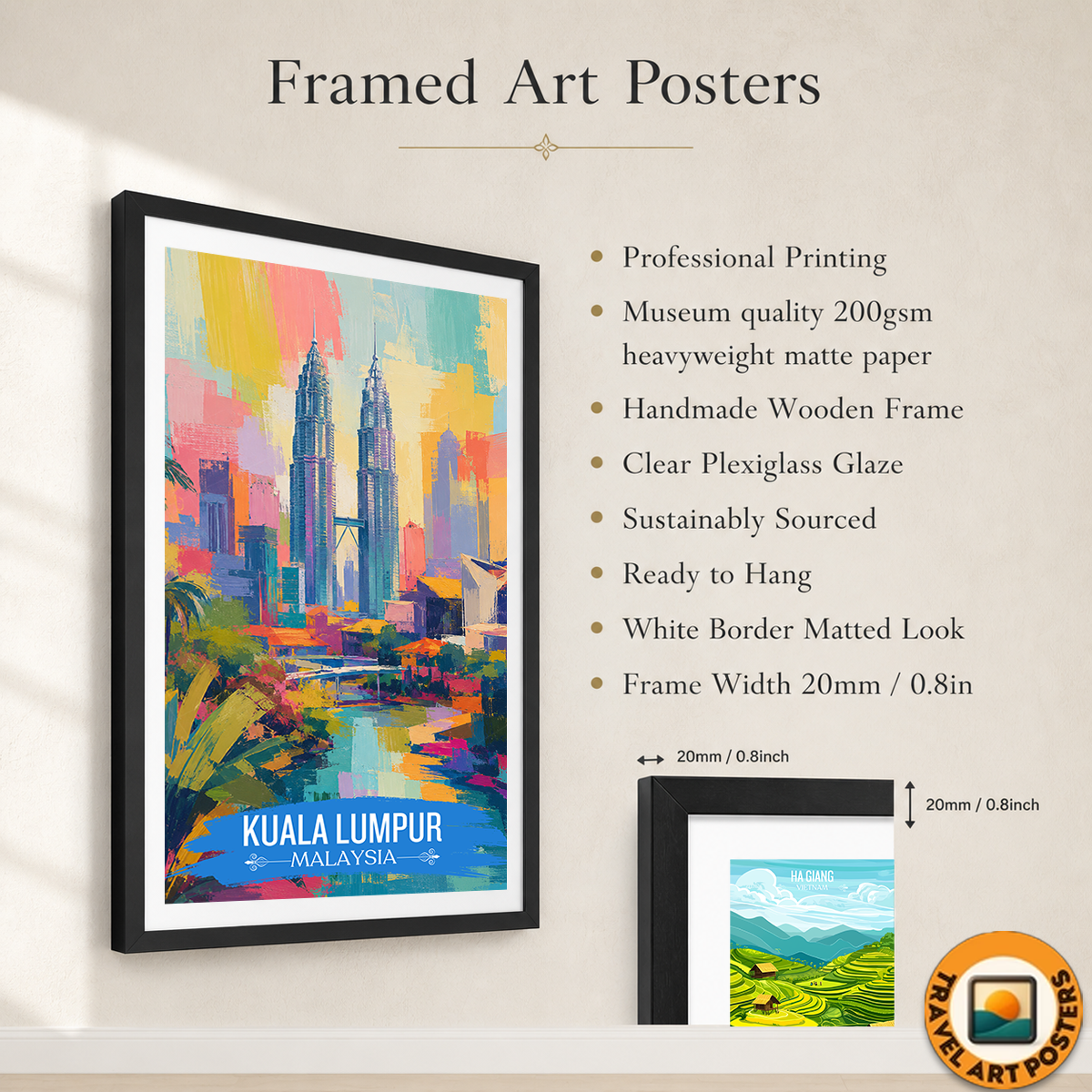 Kuala Lumpur - Malaysia - Vintage Travel Wall Art Poster Print