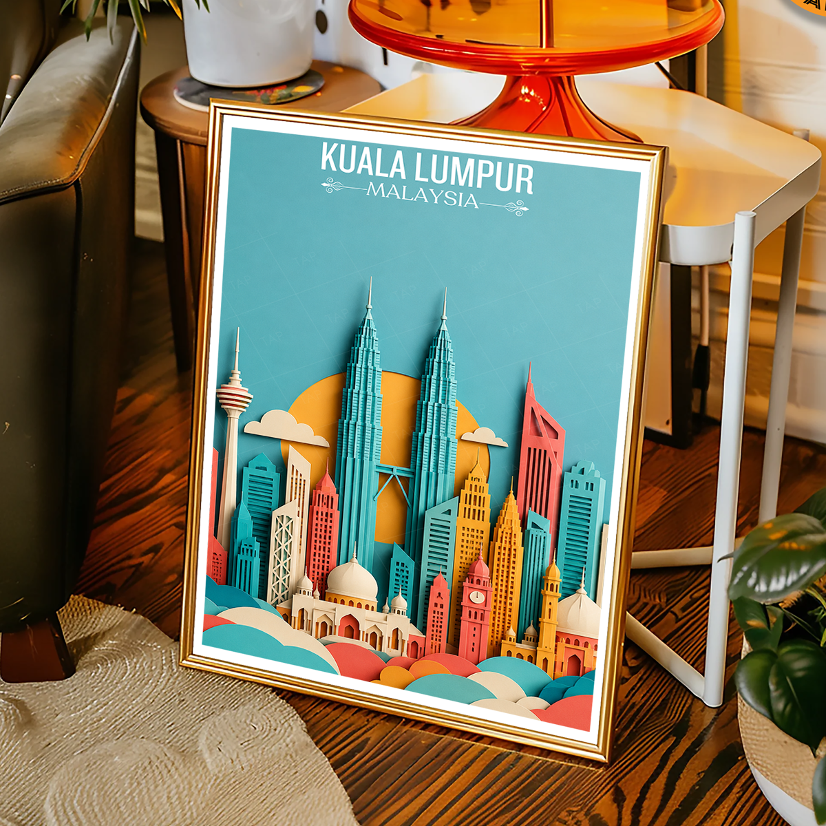 Kuala Lumpur - Malaysia - Vintage Travel Wall Art Poster Print
