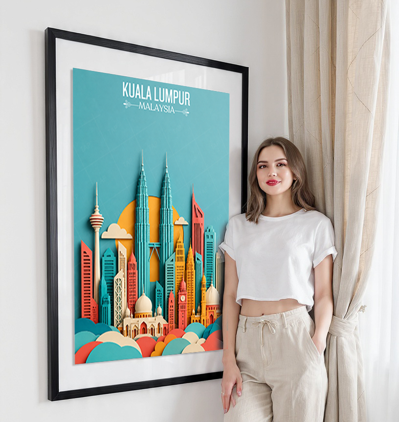 Kuala Lumpur - Malaysia - Vintage Travel Wall Art Poster Print