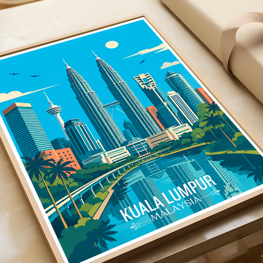 Kuala Lumpur - Malaysia - Vintage Travel Wall Art Poster Print - Art Print - Travel Art Poster