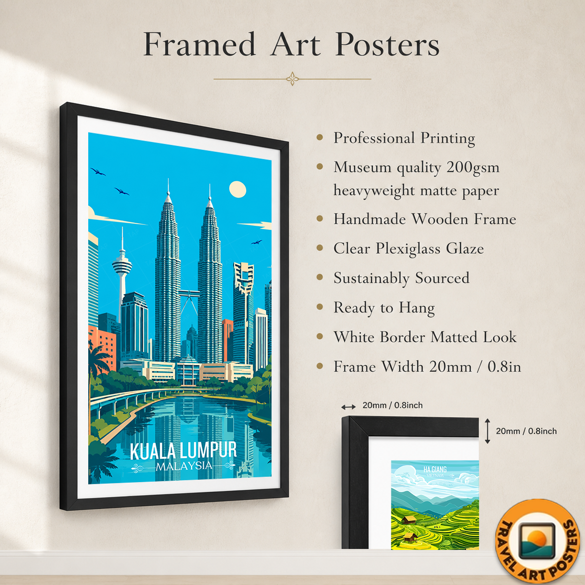 Kuala Lumpur - Malaysia - Vintage Travel Wall Art Poster Print