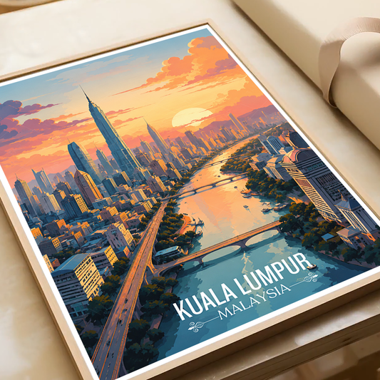 Kuala Lumpur - Malaysia - Vintage Travel Wall Art Poster Print - Art Print - Travel Art Poster