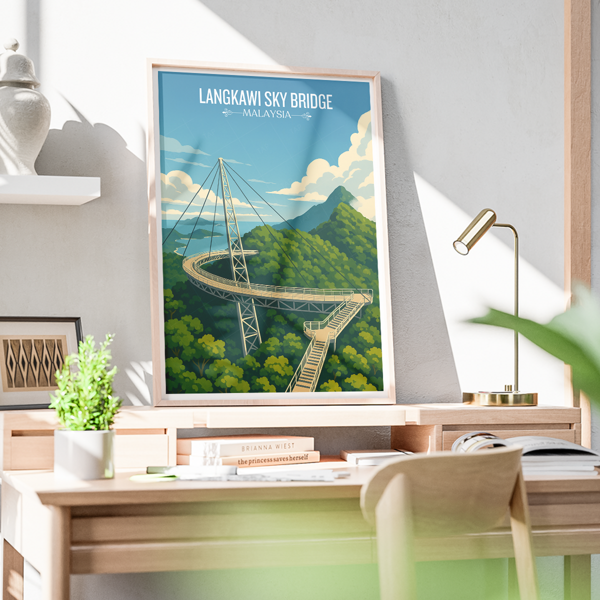 Langkawi Sky Bridge - Malaysia - Travel Wall Art Deco Poster Print