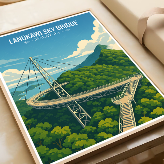 Langkawi Sky Bridge - Malaysia - Travel Wall Art Deco Poster Print - Art Print - Travel Art Poster
