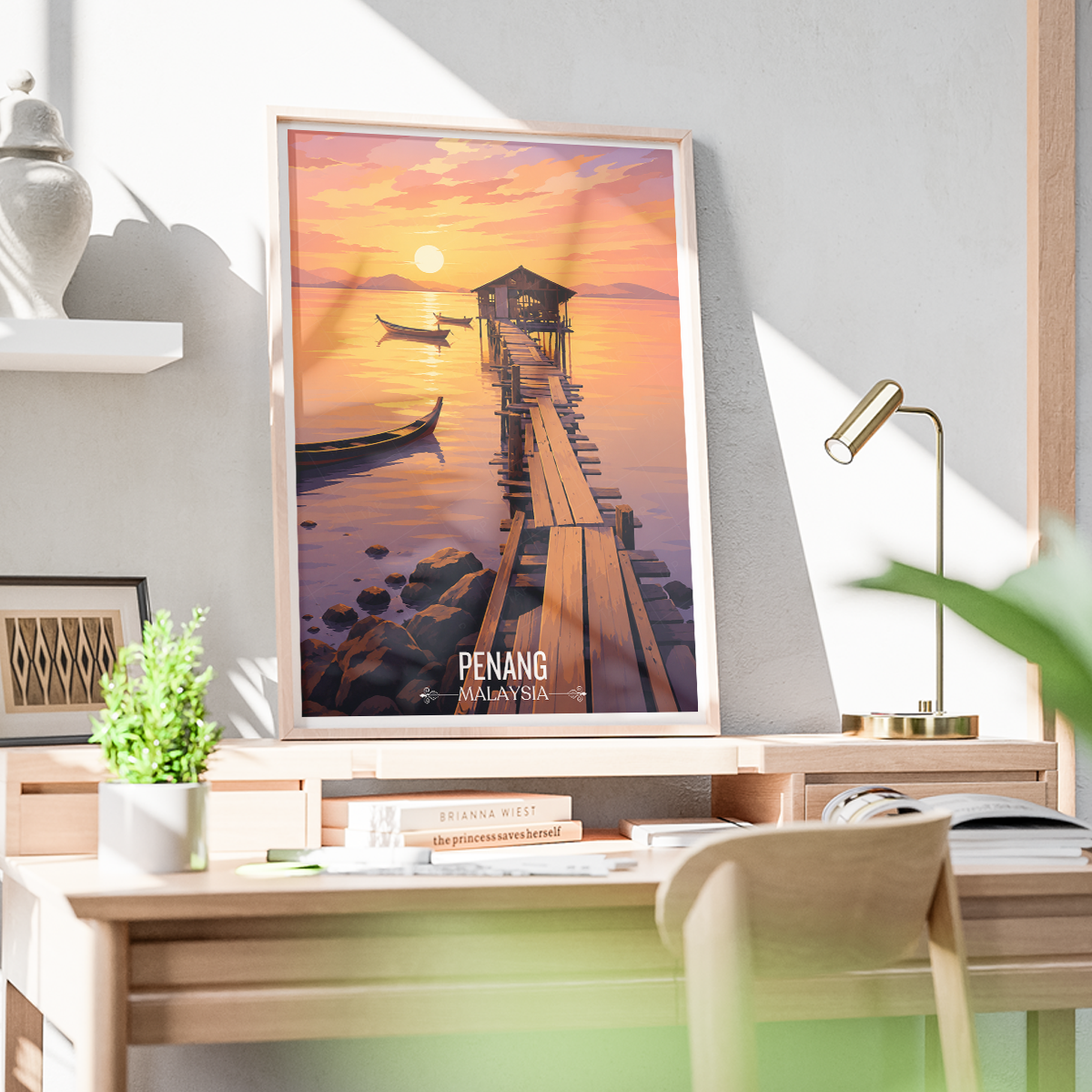 Penang - Malaysia - Travel Wall Art Deco Poster Print - Art Print - Travel Art Poster