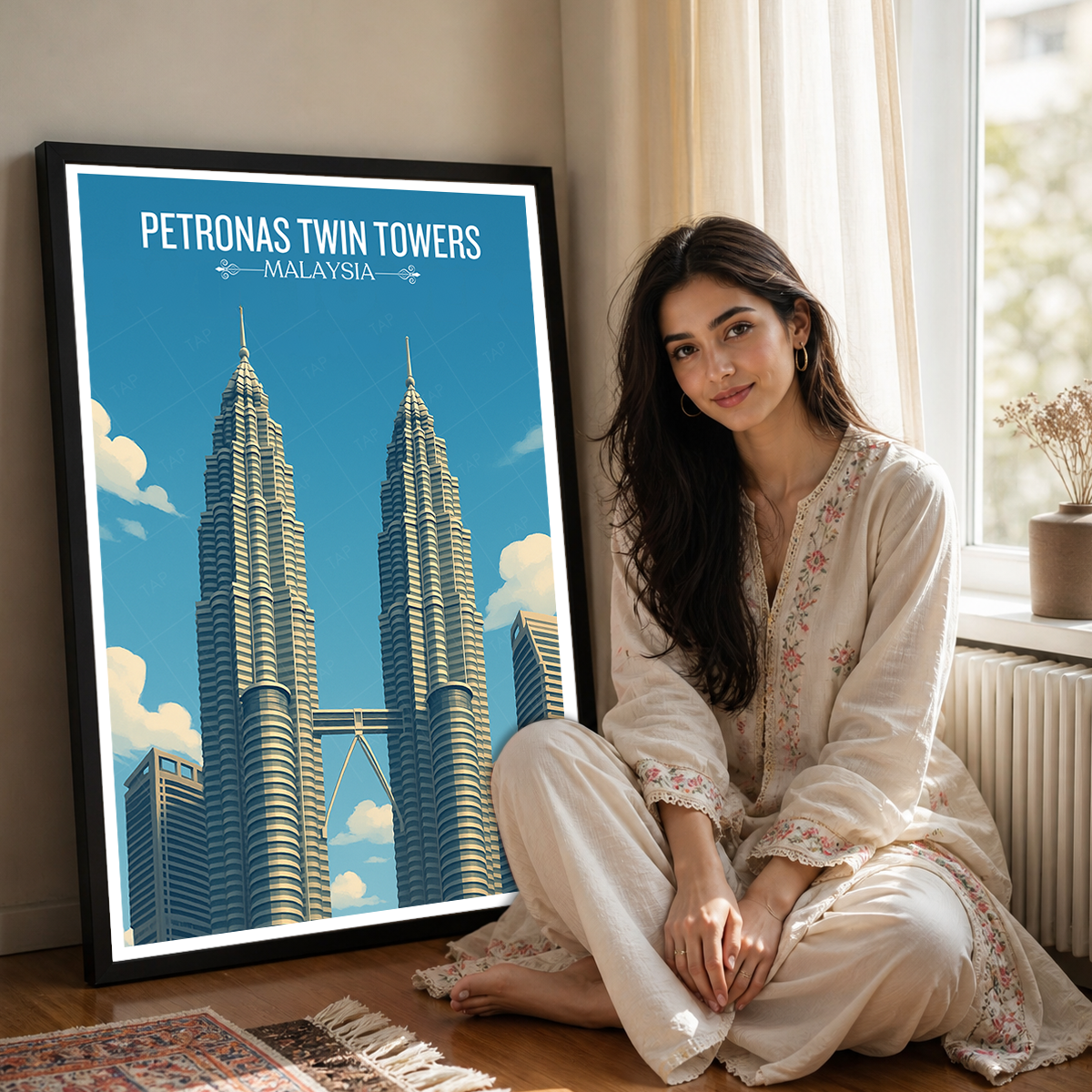 Petronas Twin Towers - Malaysia - Travel Wall Art Deco Poster Print - Art Print - Travel Art Poster