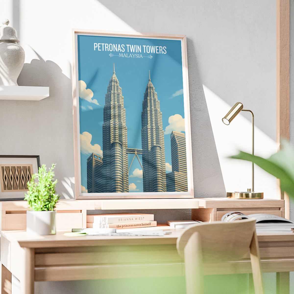 Petronas Twin Towers - Malaysia - Travel Wall Art Deco Poster Print - Art Print - Travel Art Poster