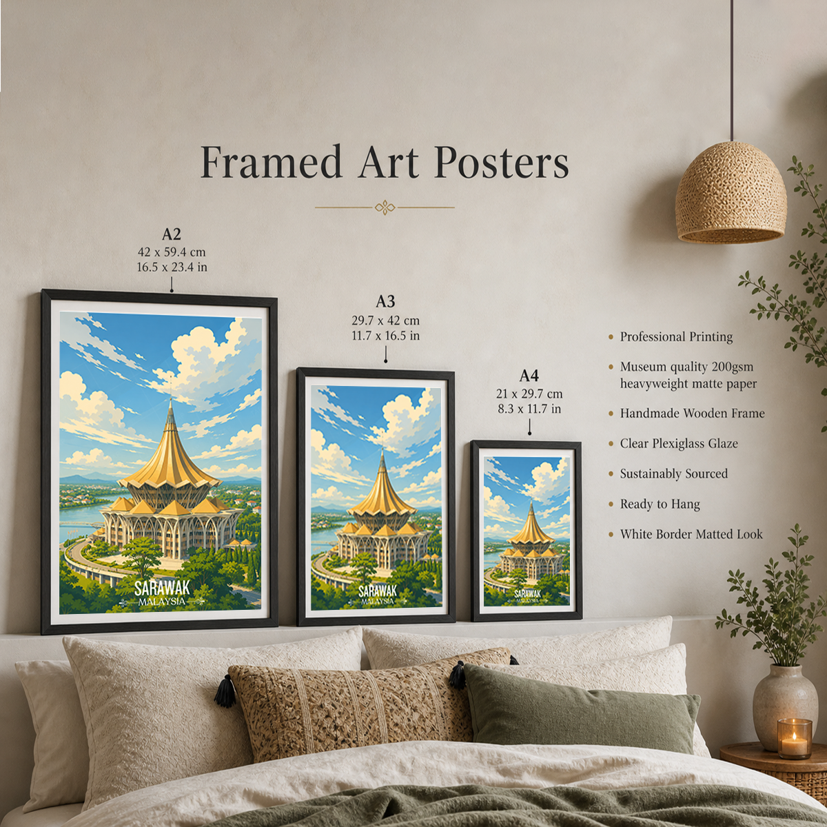Sarawak - Malaysia - Travel Wall Art Deco Poster Print - Art Print - Travel Art Poster