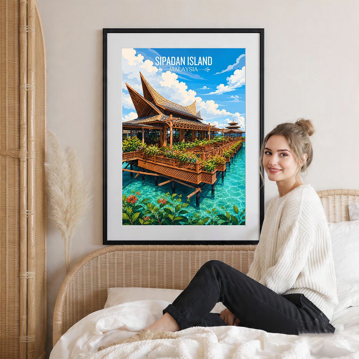 Sipadan Island - Malaysia - Travel Wall Art Deco Poster Print - Art Print - Travel Art Poster