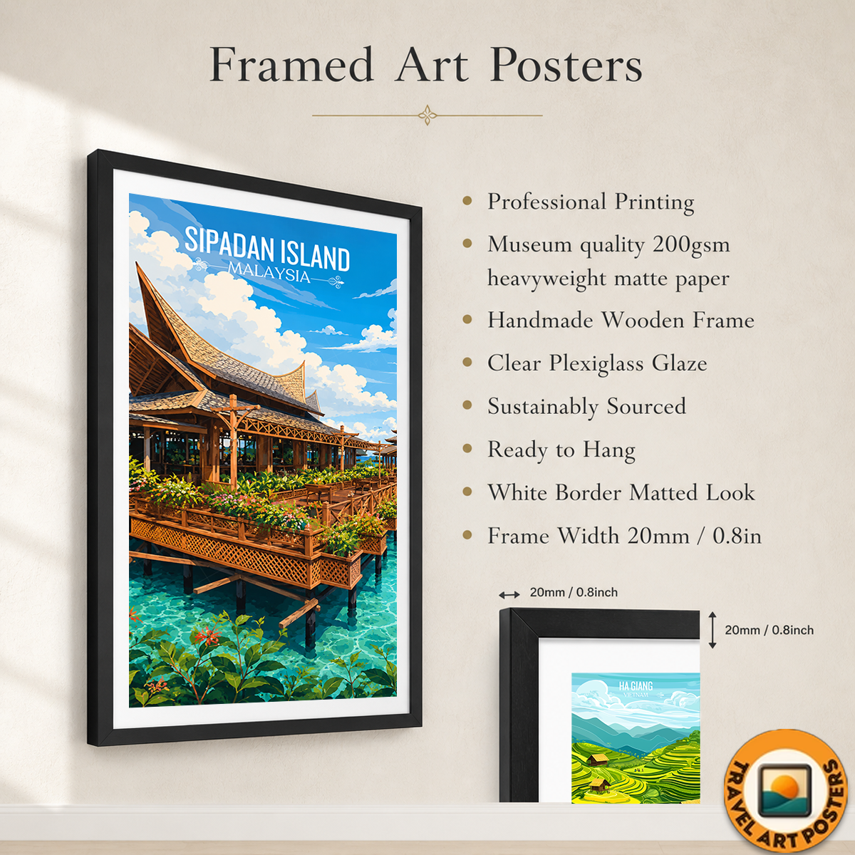 Sipadan Island - Malaysia - Travel Wall Art Deco Poster Print - Art Print - Travel Art Poster