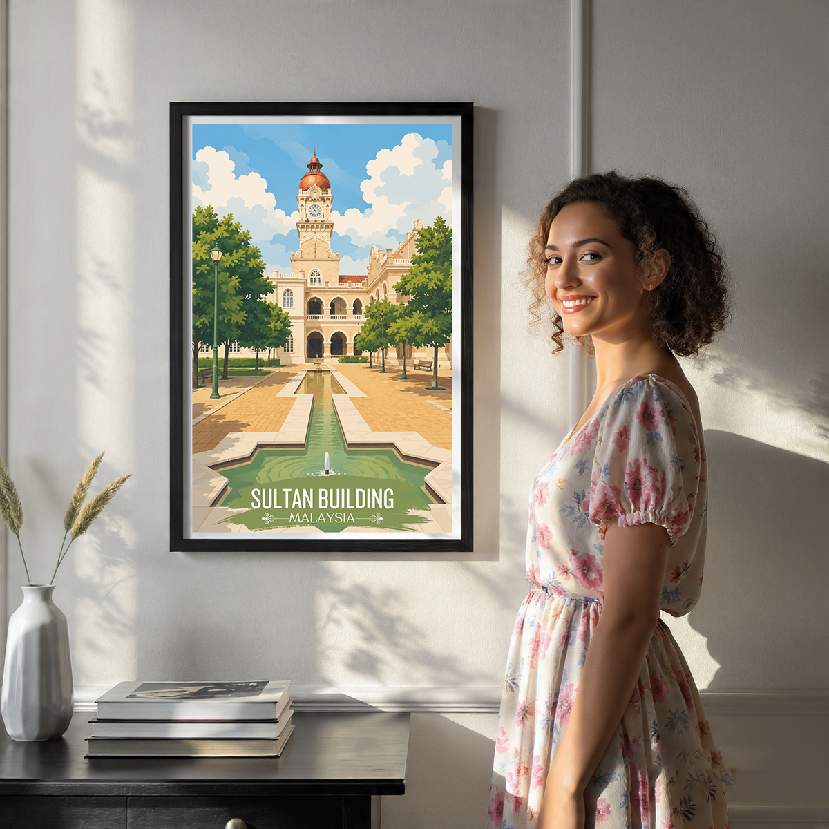 Sultan Building - Malaysia - Travel Wall Art Deco Poster Print - Art Print - Travel Art Poster