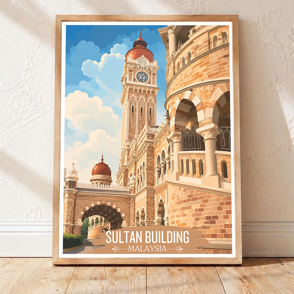 Sultan Palace - Malaysia - Travel Wall Art Deco Poster Print - Art Print - Travel Art Poster