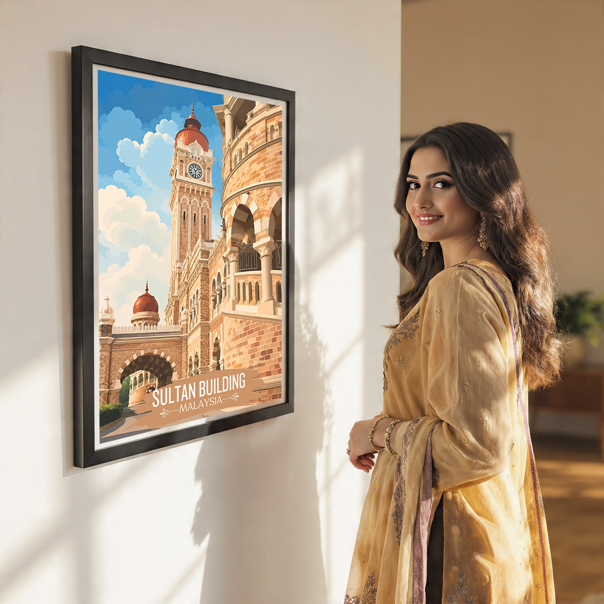 Sultan Palace - Malaysia - Travel Wall Art Deco Poster Print - Art Print - Travel Art Poster