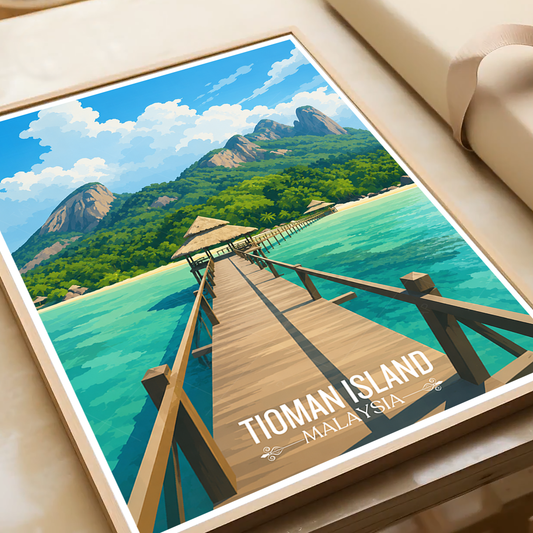 Tioman Island - Malaysia - Travel Wall Art Deco Poster Print - Art Print - Travel Art Poster