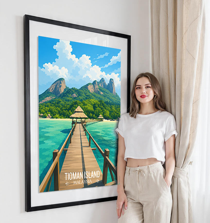Tioman Island - Malaysia - Travel Wall Art Deco Poster Print - Art Print - Travel Art Poster