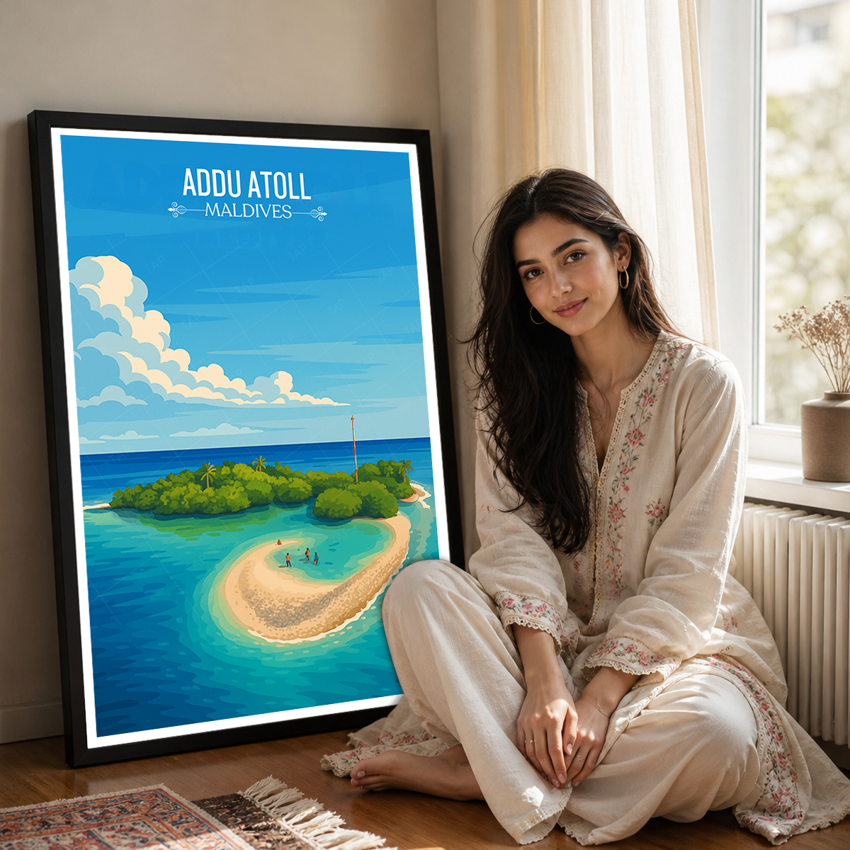 Addu Atoll - The Maldives - Travel Wall Art Resort Poster Print - Art Print - Travel Art Poster