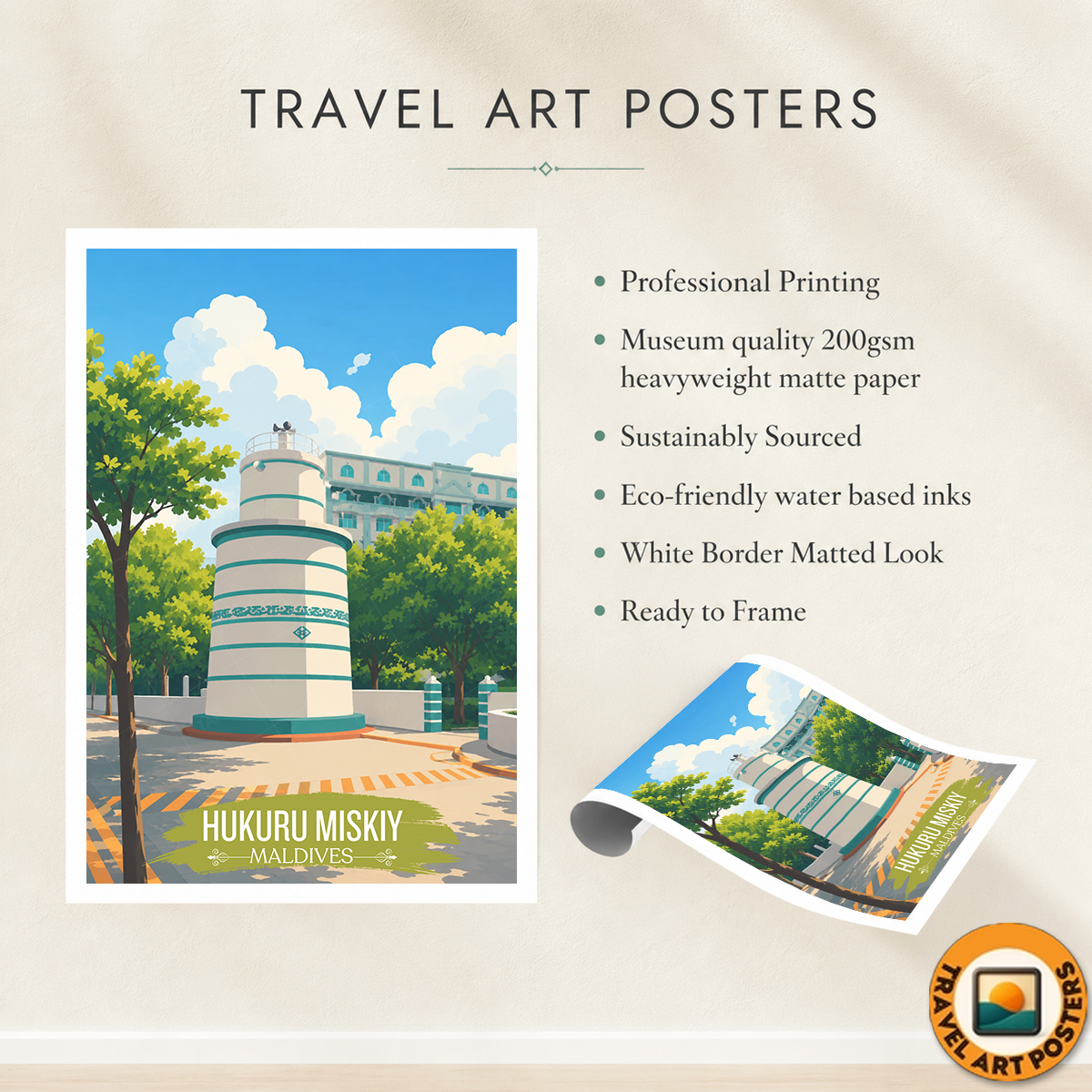 Hukuru Miskiy - The Maldives - Travel Wall Art Resort Poster Print - Art Print - Travel Art Poster