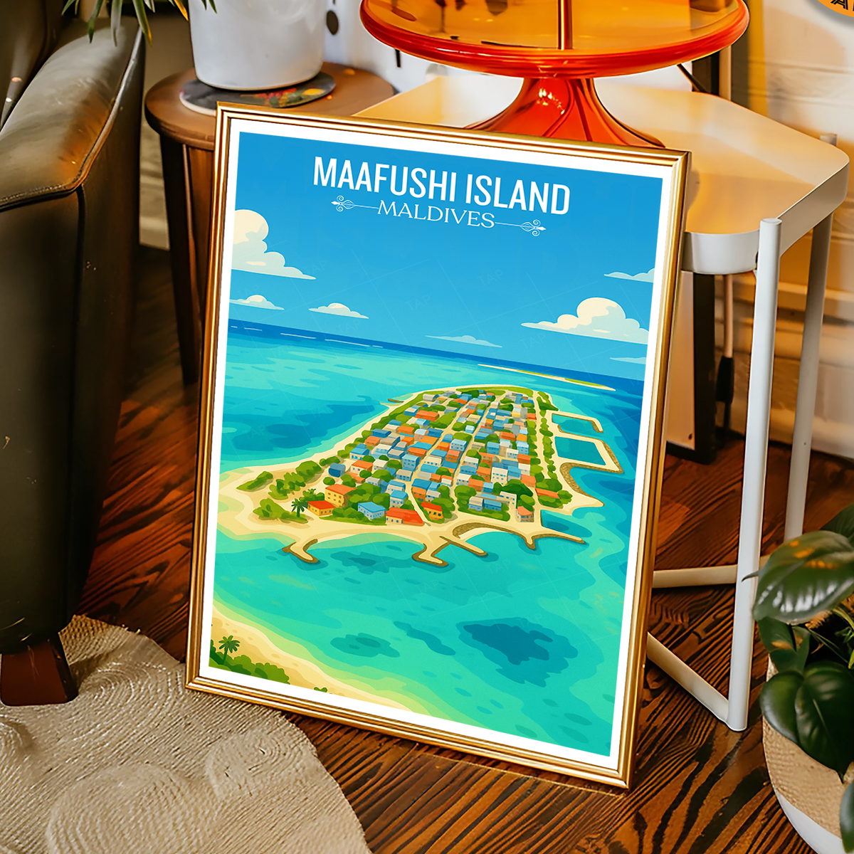 Maafushi island - The Maldives - Travel Wall Art Resort Poster Print - Art Print - Travel Art Poster