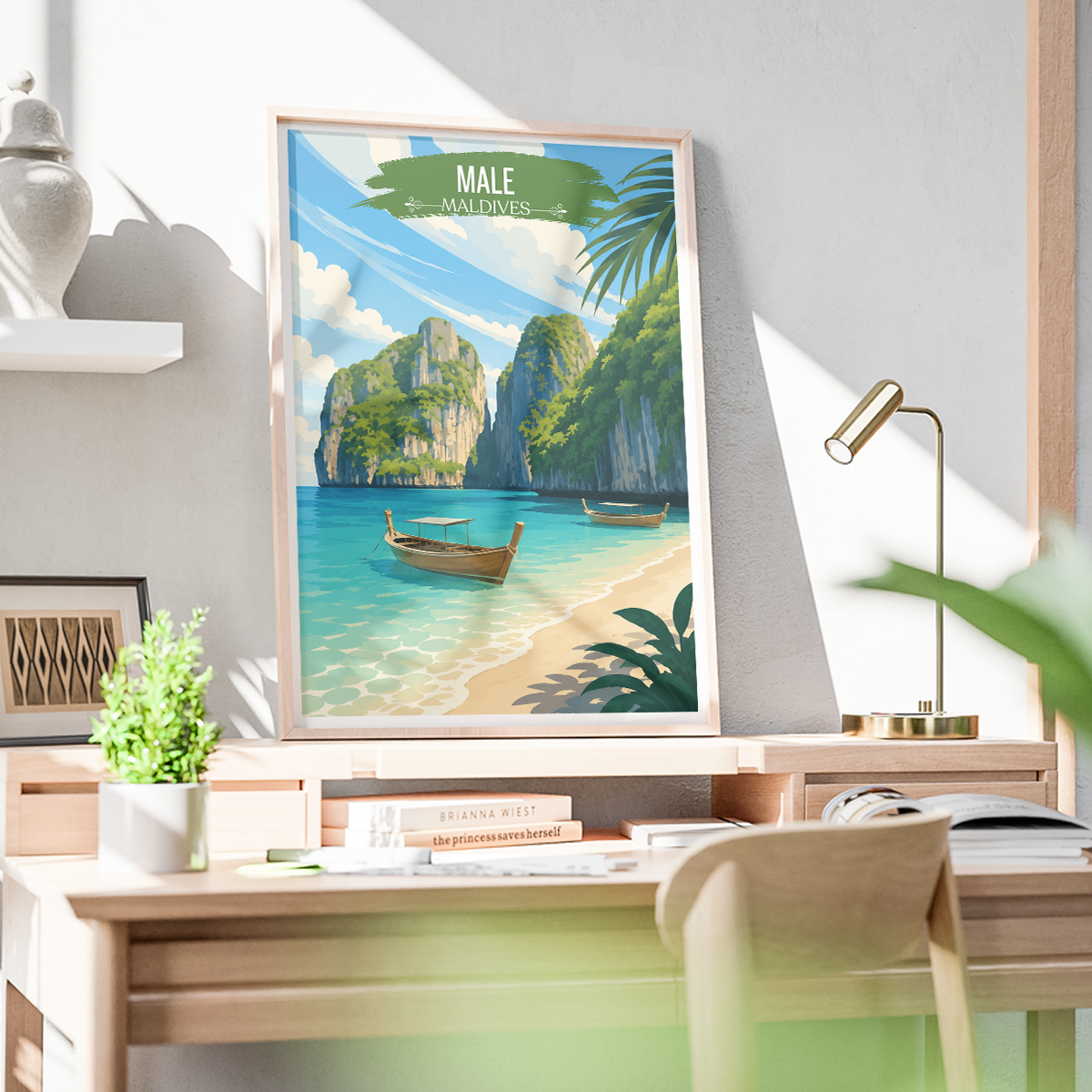 Male - The Maldives - Travel Wall Art Beach Poster Print - Art Print - Travel Art Poster