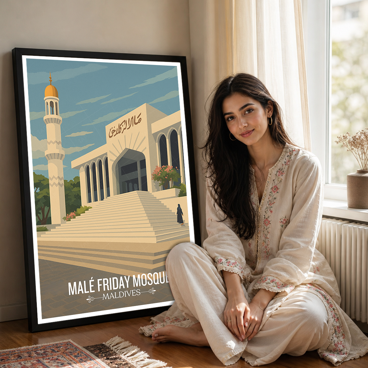 Male Friday Mosque - The Maldives - Travel Wall Art Resort Poster Print - Art Print - Travel Art Poster
