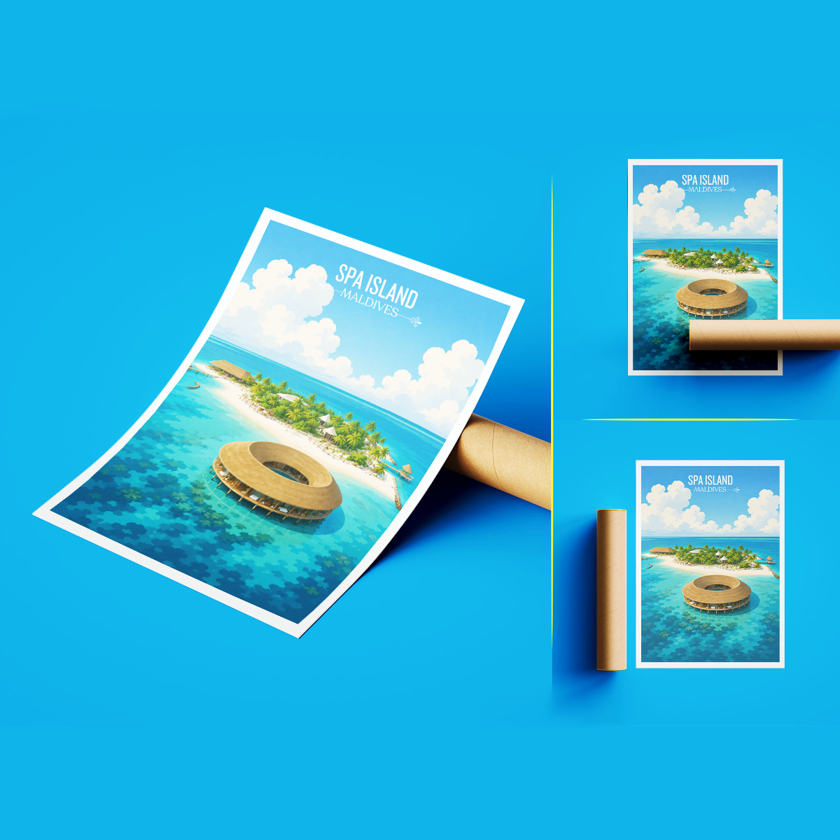 Spa Island - The Maldives - Travel Wall Art Beach Poster Print
