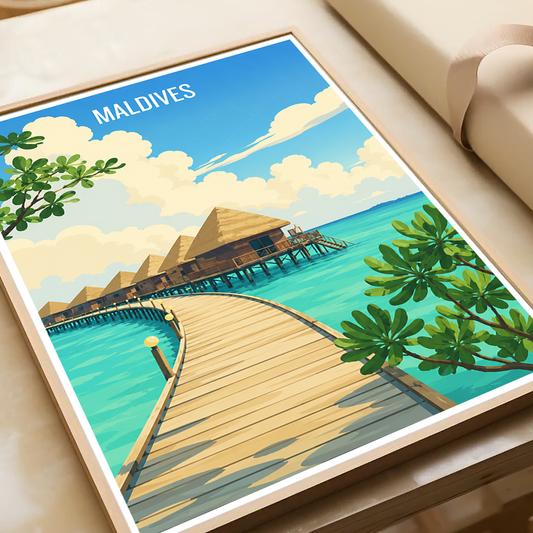 Maldives - Travel Wall Art Beach Poster Print - Art Print - Travel Art Poster