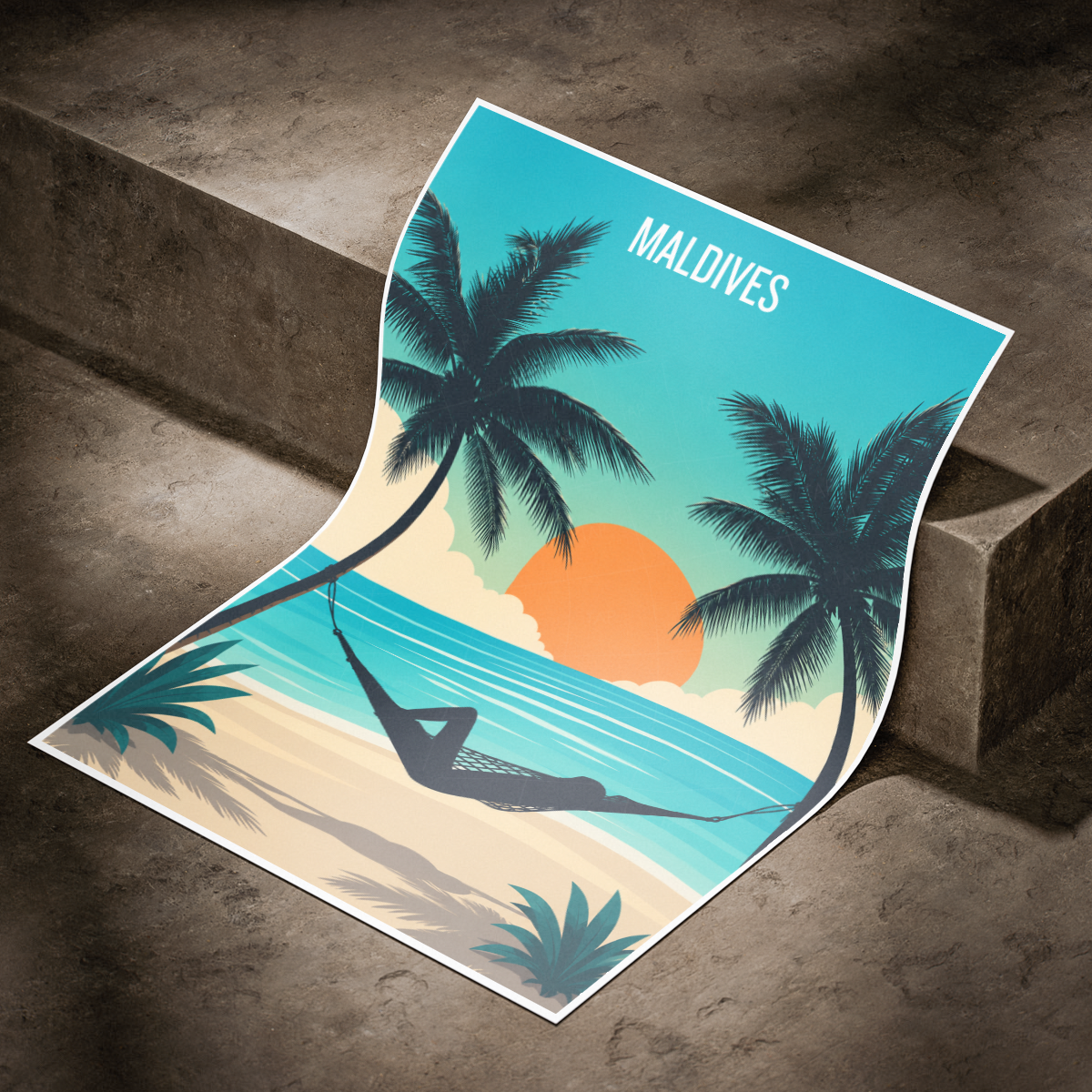 Maldives - Travel Wall Art Beach Poster Print - Art Print - Travel Art Poster