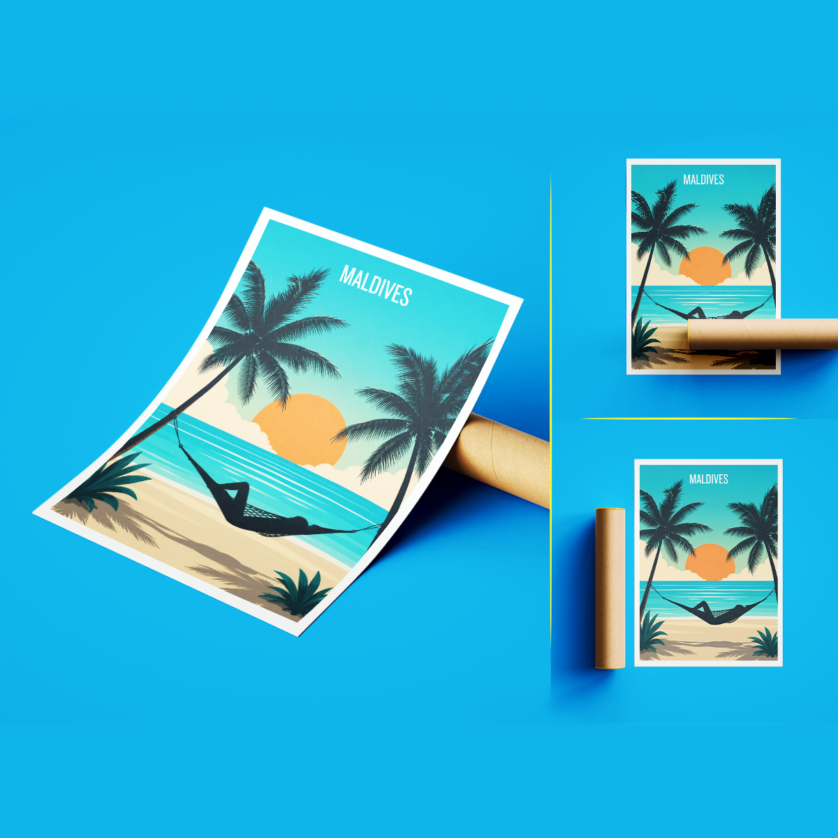 Maldives - Travel Wall Art Beach Poster Print - Art Print - Travel Art Poster