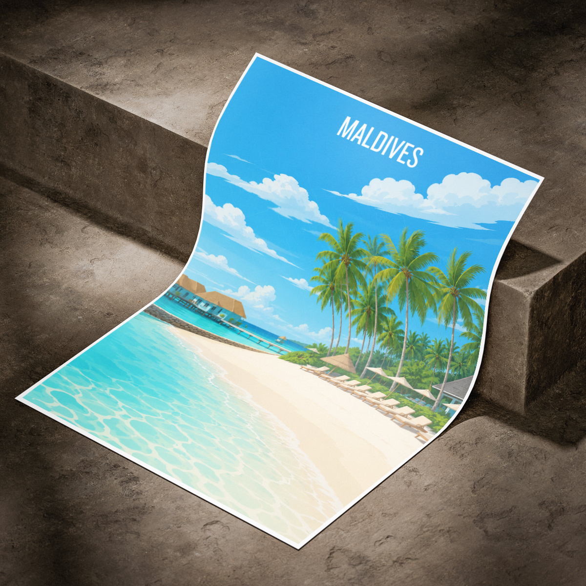 Maldives - Travel Wall Art Beach Poster Print - Art Print - Travel Art Poster