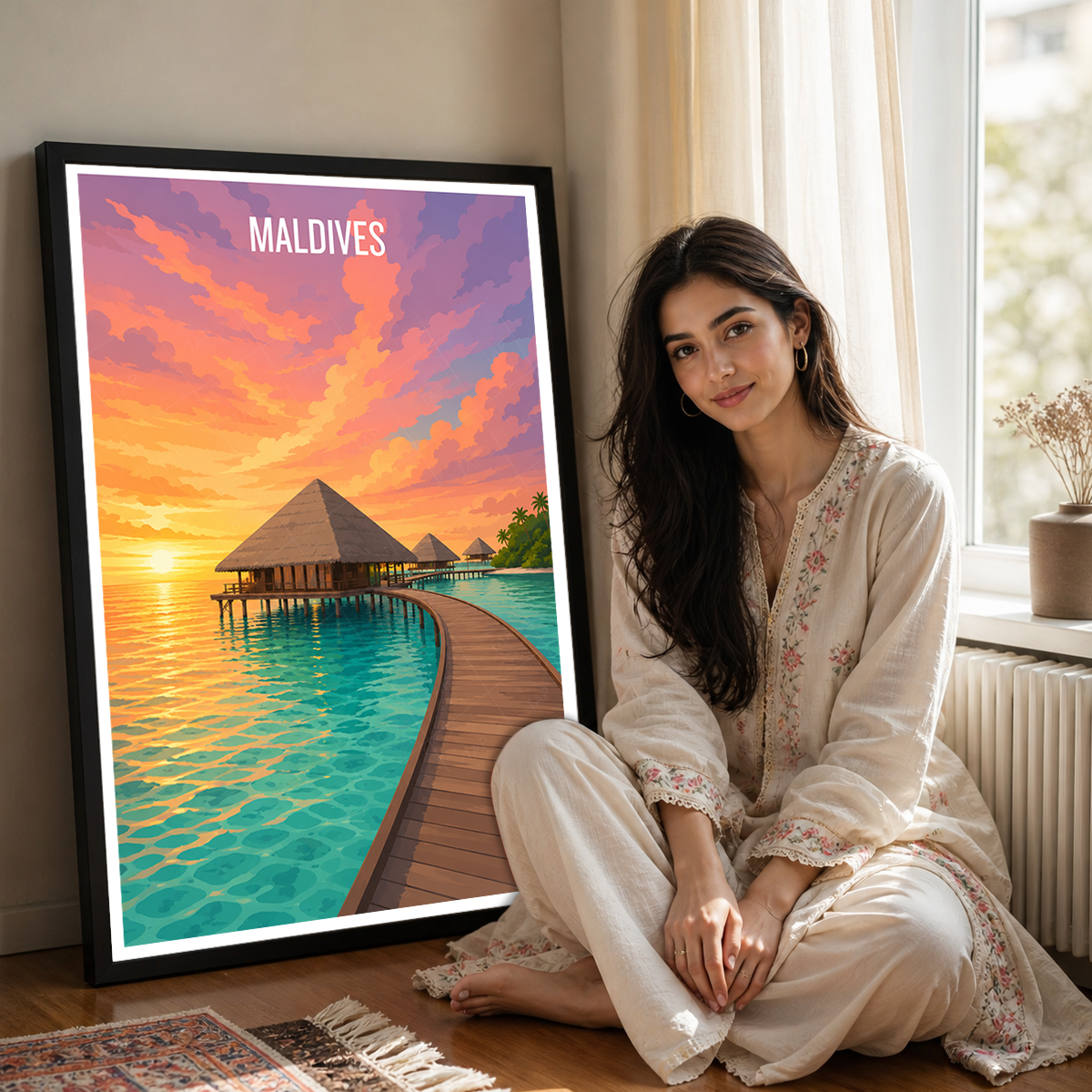 Maldives - Travel Wall Art Beach Poster Print - Art Print - Travel Art Poster