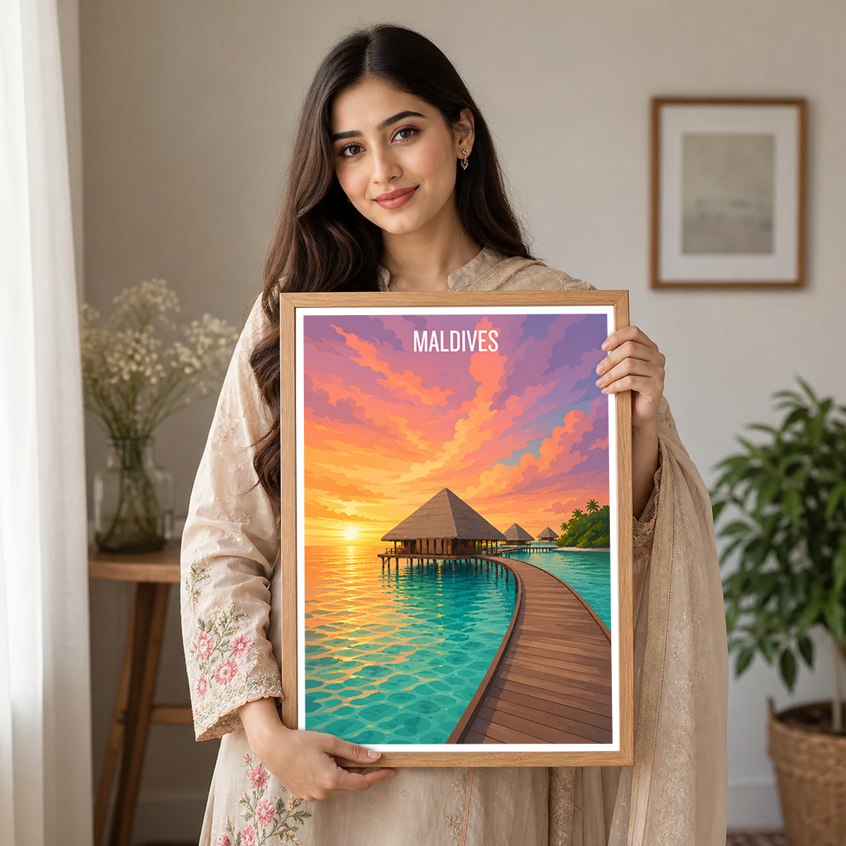 Maldives - Travel Wall Art Beach Poster Print - Art Print - Travel Art Poster