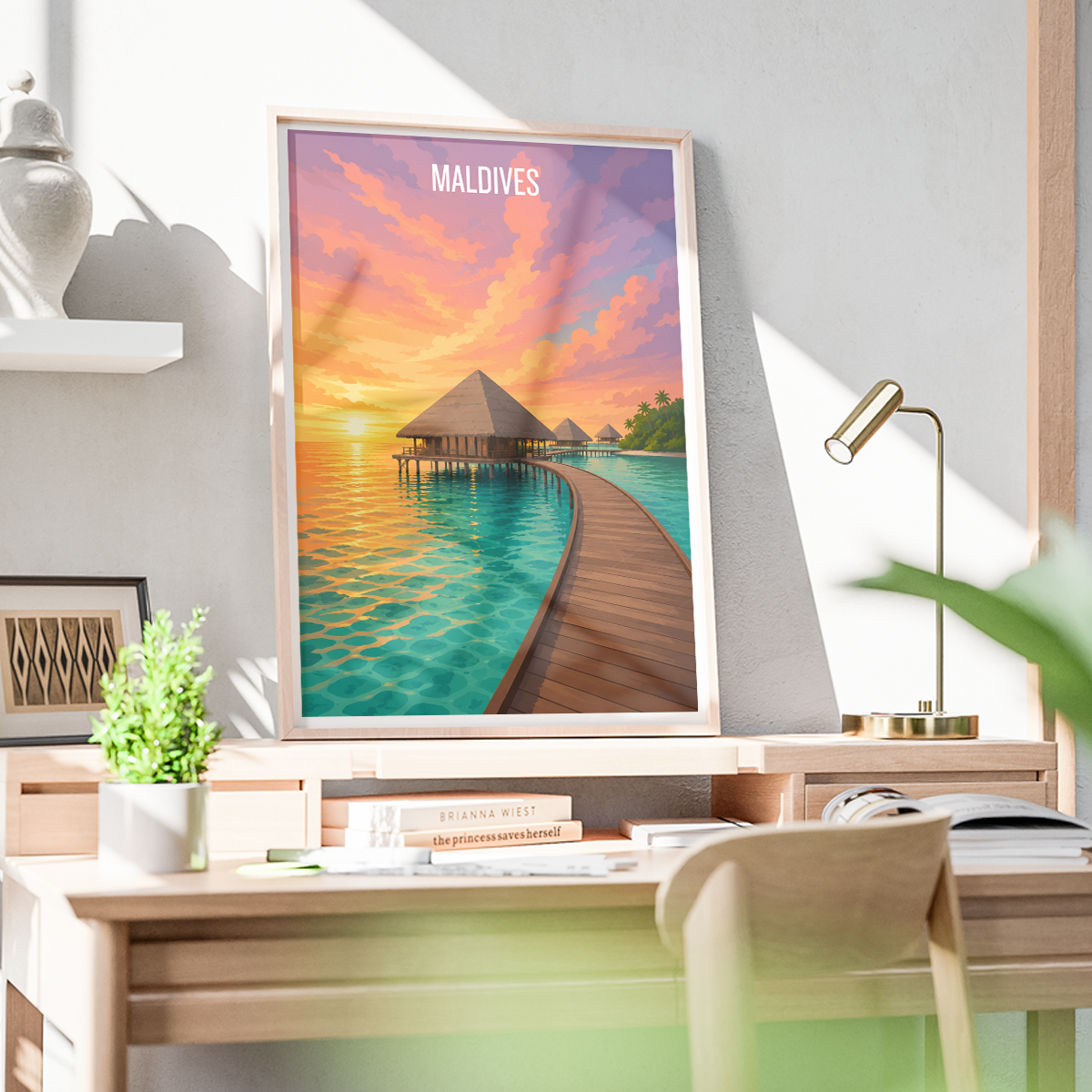 Maldives - Travel Wall Art Beach Poster Print - Art Print - Travel Art Poster