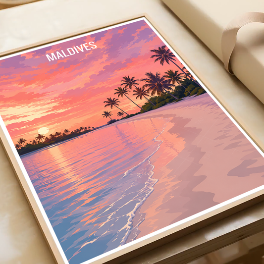 Maldives - Travel Wall Art Beach Poster Print - Art Print - Travel Art Poster