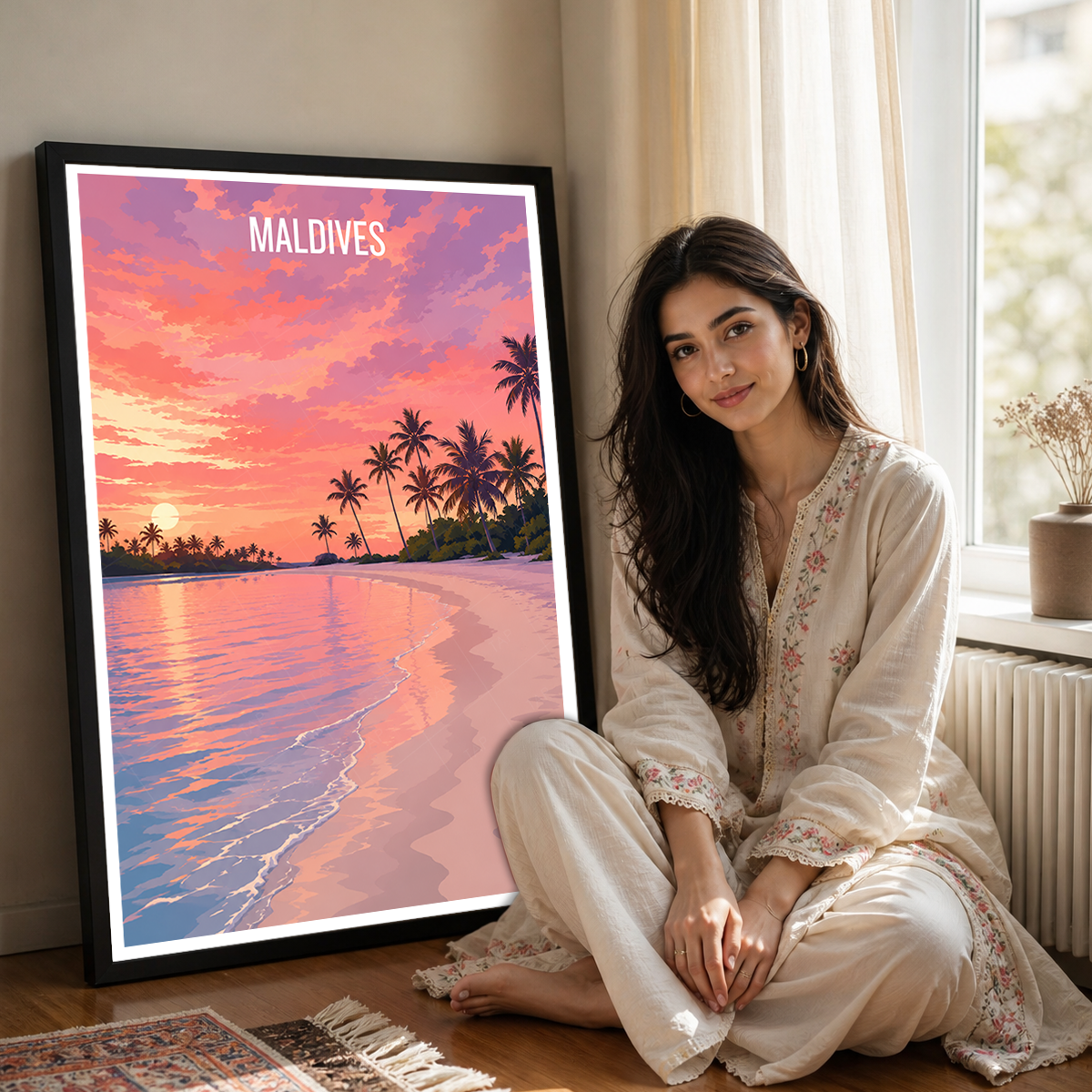 Maldives - Travel Wall Art Beach Poster Print - Art Print - Travel Art Poster