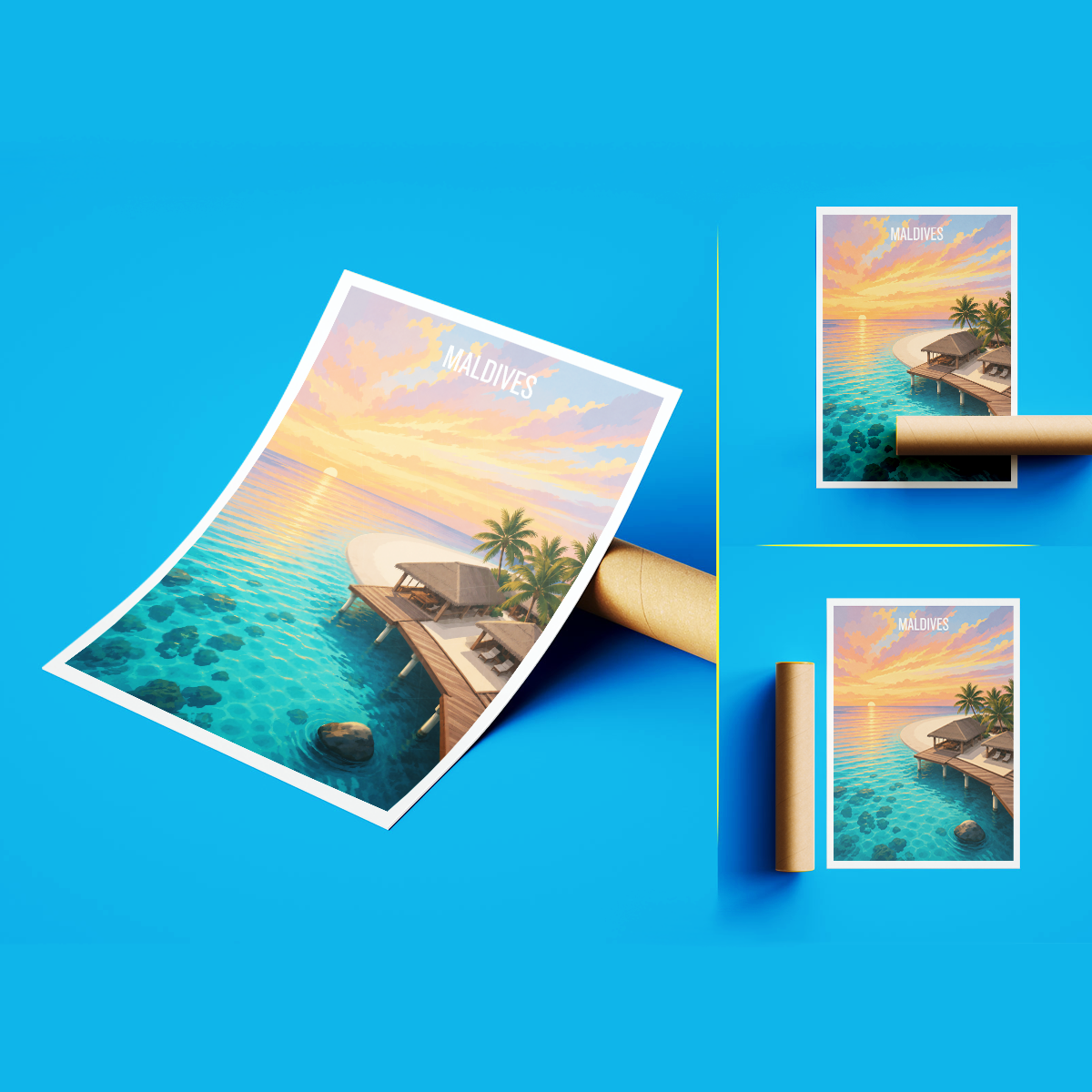 Maldives - Travel Wall Art Beach Poster Print - Art Print - Travel Art Poster