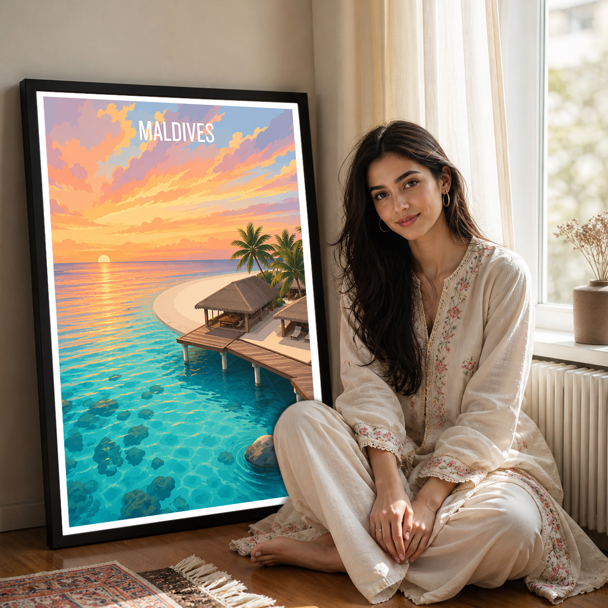 Maldives - Travel Wall Art Beach Poster Print - Art Print - Travel Art Poster