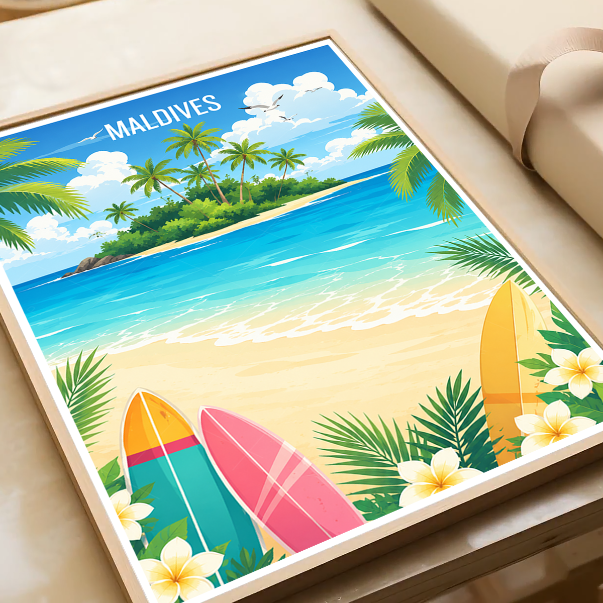 Maldives - Travel Wall Art Beach Poster Print - Art Print - Travel Art Poster