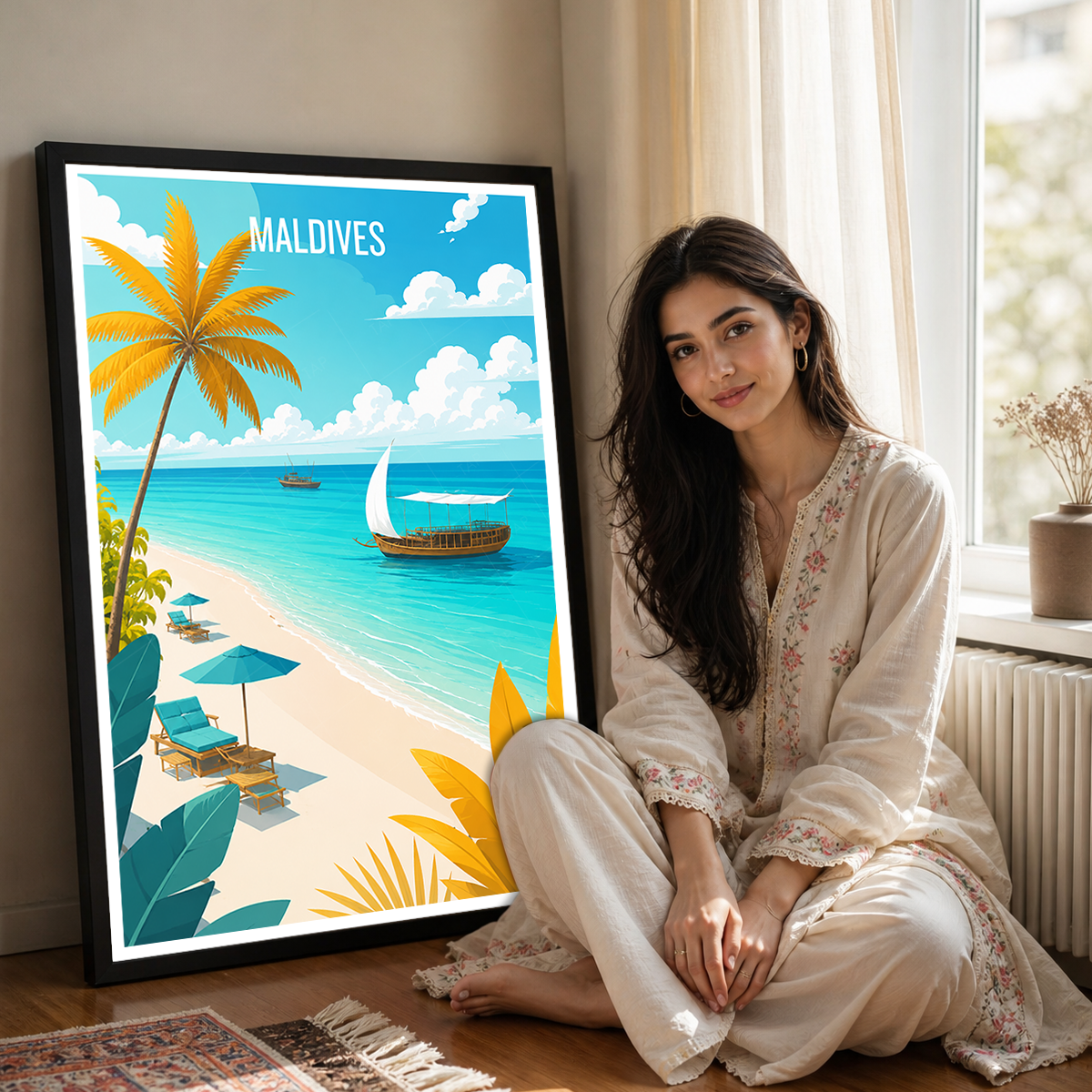 Maldives - Travel Wall Art Beach Poster Print - Art Print - Travel Art Poster