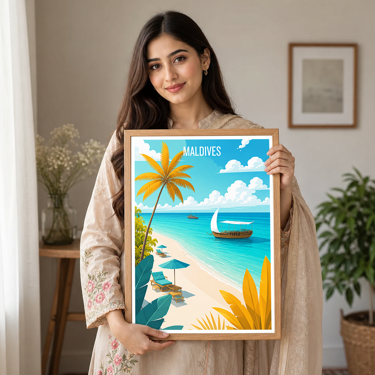 Maldives - Travel Wall Art Beach Poster Print - Art Print - Travel Art Poster