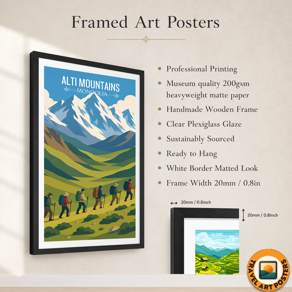 Alti Mountains - Mongolia - Travel Wall Art Deco Poster Print - Art Print - Travel Art Poster