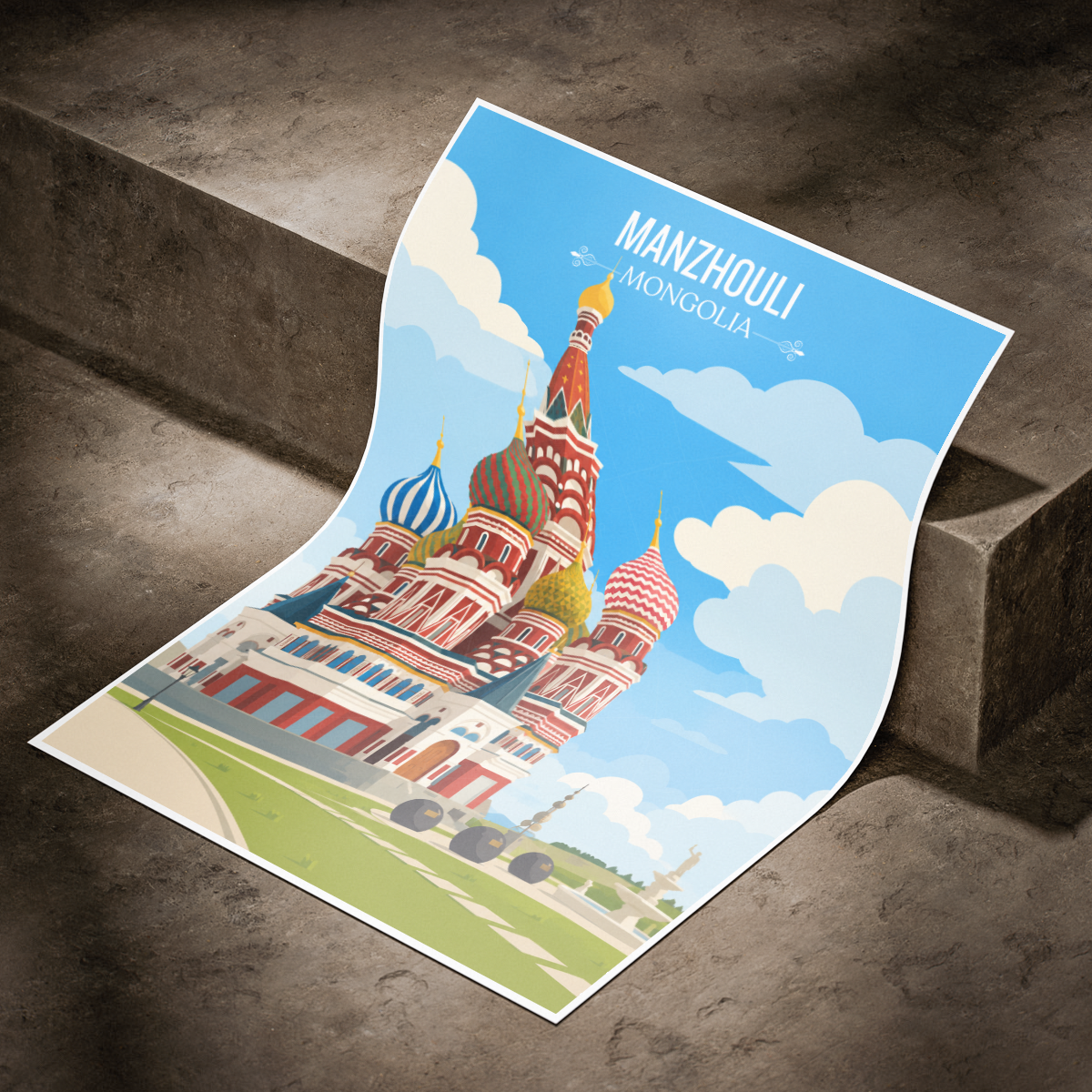 Manzhouli - Mongolia - Travel Wall Art Deco Poster Print - Travel Art Poster Print